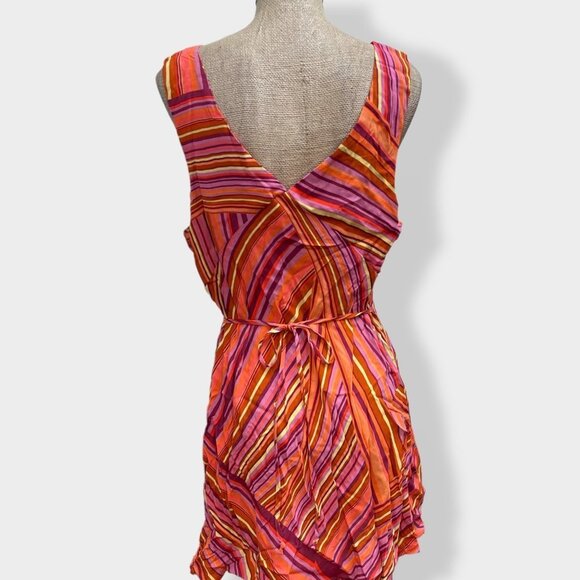 WILD Fable Pink Multistripe Woven Slip Dress XL - Picture 4 of 6